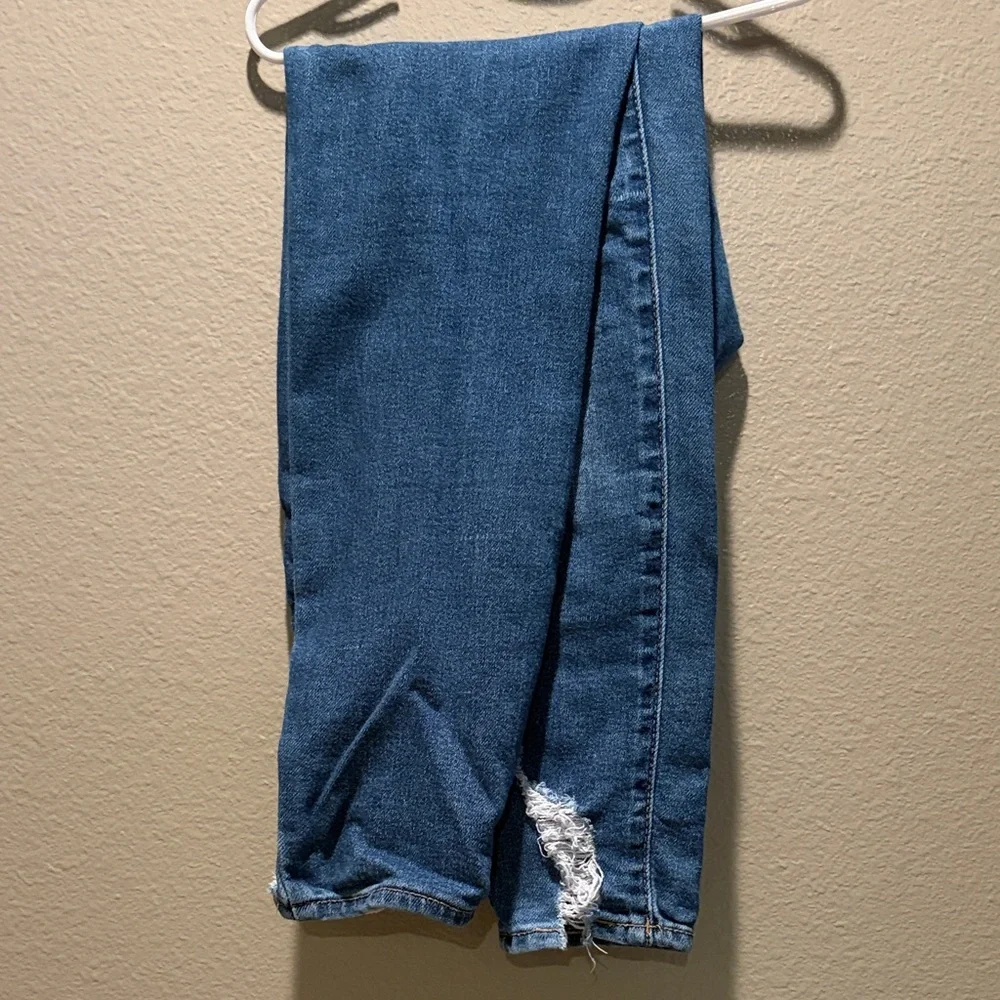 SO Juniors Vintage Vibe High Rise Ankle Skinny Jeans Blue Distressed Size 9/29W - Picture 8 of 14